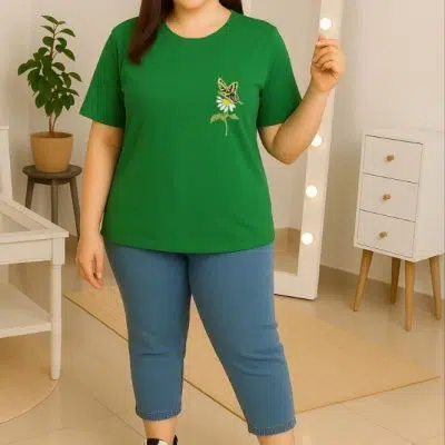 خرید عمده تیشرت پنبه گلدوزی - تاپ و تیشرت زنانه عمده