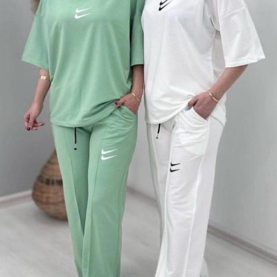 خرید عمده تیشرت و شلوار دبل نایک - ست تیشرت شلوار زنانه عمده