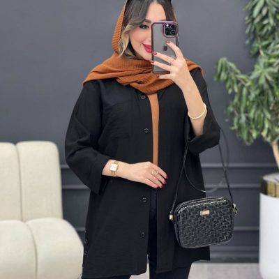 فروش عمده 🔥 شومیز زنانه مشکی بغل دکمه - شومیز زنانه عمده