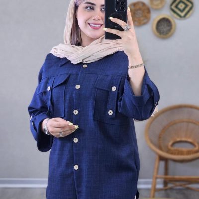 فروش عمده شومیز مانتو دو جیب صلیبی زنانه - شومیز زنانه عمده