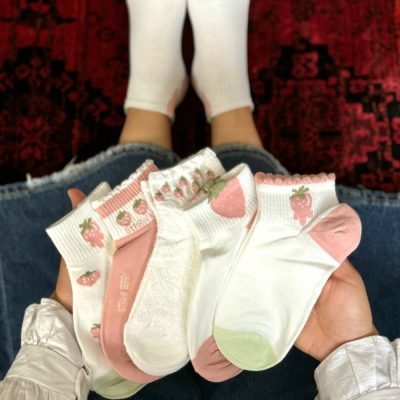 فروش عمده جوراب مچی زنانه خارجی طرح ترکیبی - جوراب زنانه عمده