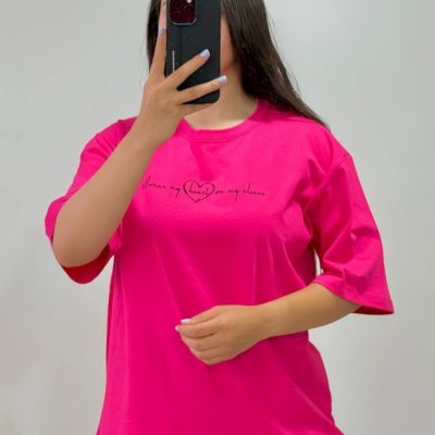 فروش عمده تیشرت باکسی زنانه سوپر پنبه - تاپ و تیشرت زنانه عمده