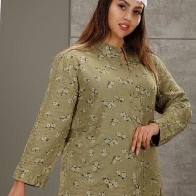 خرید عمده مانتو یقه دار دگمه نما اسپرت - مانتو زنانه عمده