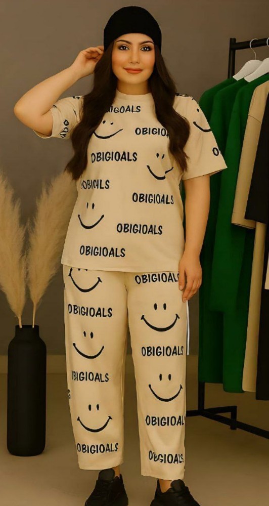 فروش عمده تیشرت شلوار سایز یزرگ جین دار حروفی کد 132469