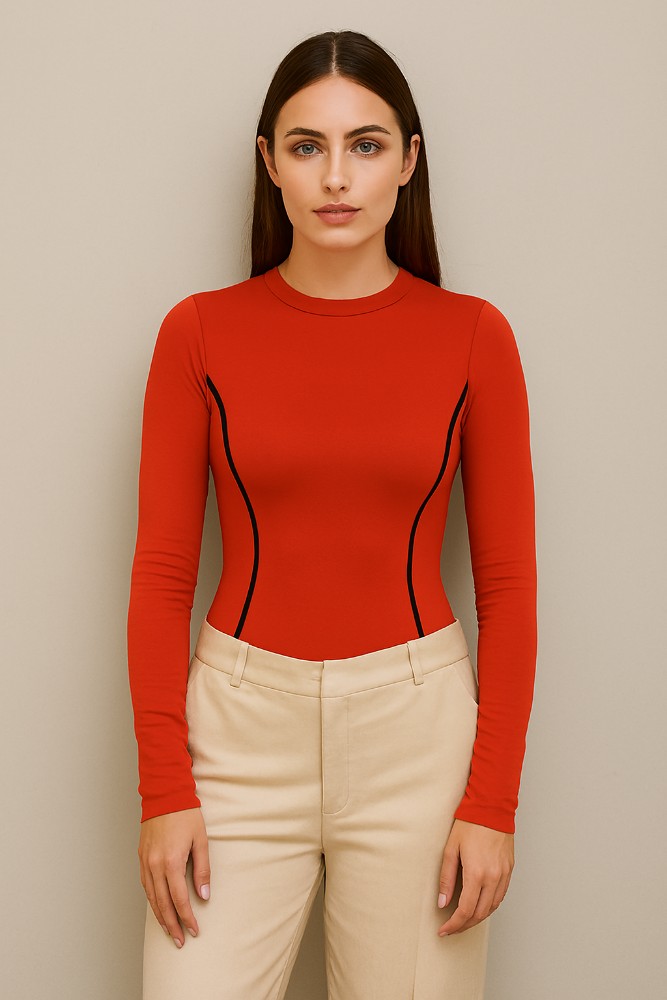 فروش عمده بادی معزی دوز آستین فینگر دار کد 132420