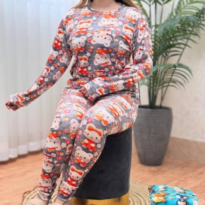 فروش عمده ست بلوز شلوار زنانه مخمل سه بعدی کد 130429