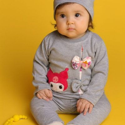 فروش عمده نوزادی بلوز شلوار دخترانه پاپیونی کد ۶۶۷۸۰ کد 130680
