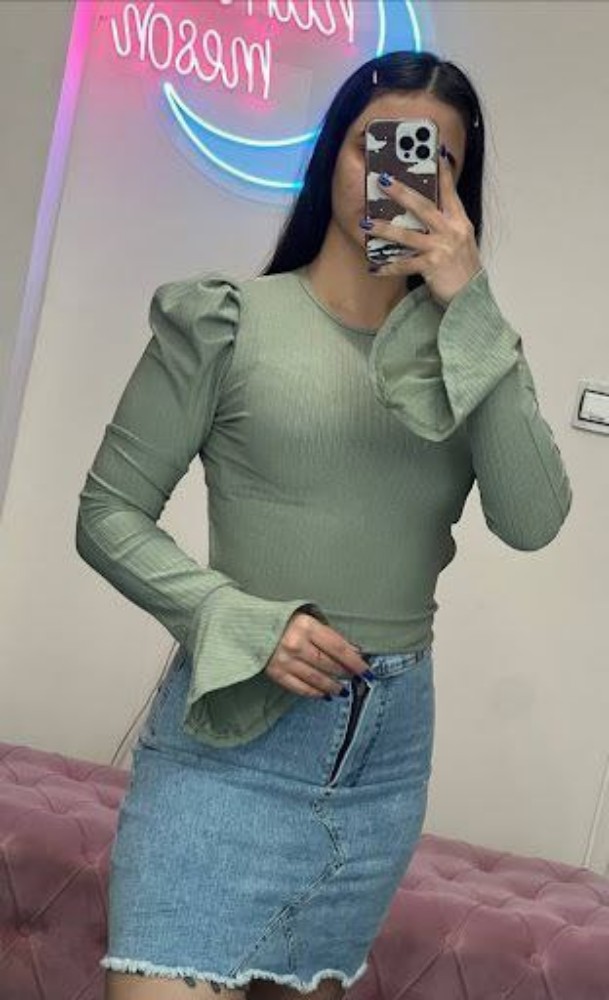 فروش عمده بلوز کبریتی آستین دار کد 132410