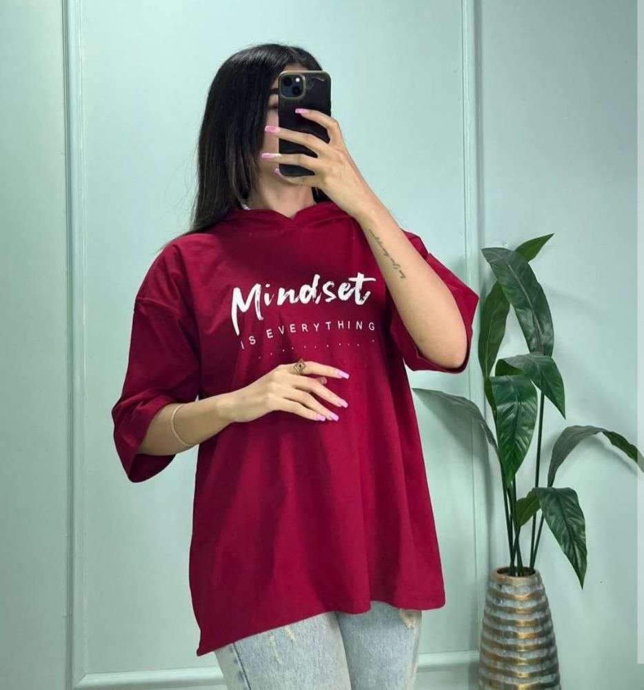 فروش عمده تیشرت باکسی کلاهدار کد 132415