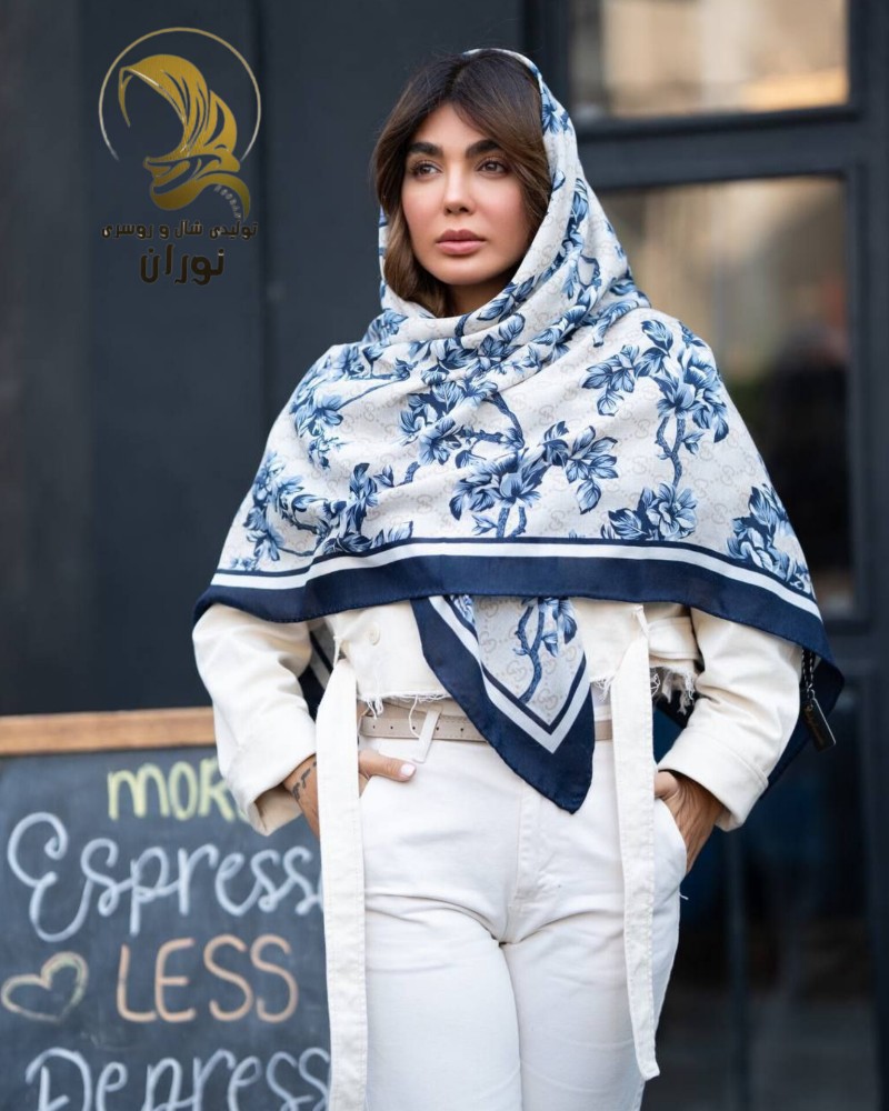 خرید عمده روسری نخی بهاره دست دوز اعلاء - شال و روسری زنانه عمده