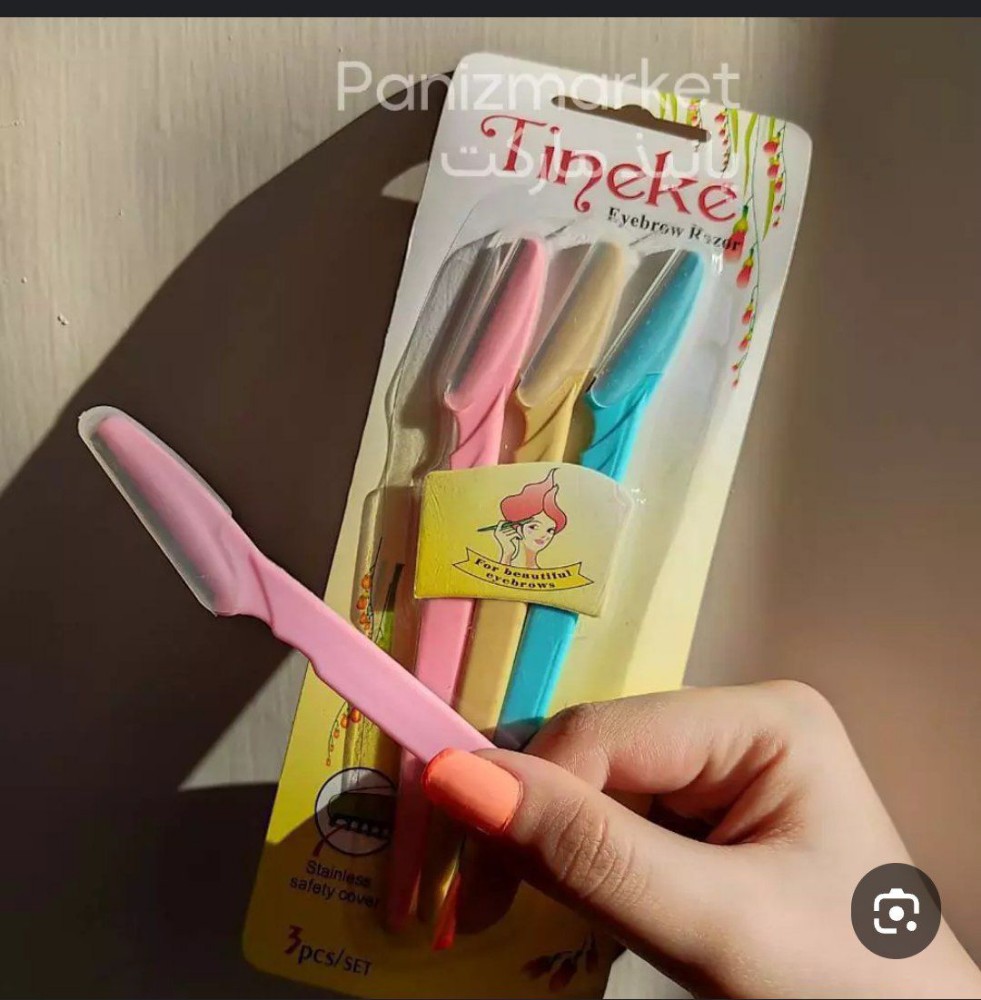 فروش عمده تیغ اصلاح ابرو سه تایی تینکل محافظ دار 🥹 کد 131716