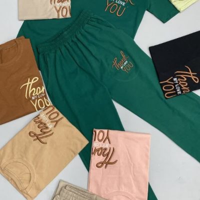 فروش عمده ست تیشرت وشلوار گلدوزی کد 130577