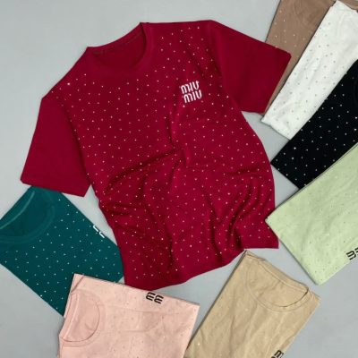 فروش عمده تیشرت گلدوزی miu miu کد 130579
