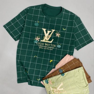 فروش عمده تیشرت چهار خانه LV کد 130886