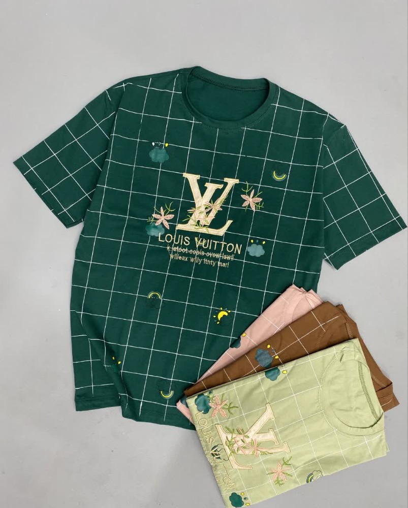 فروش عمده تیشرت چهار خانه LV کد 130886