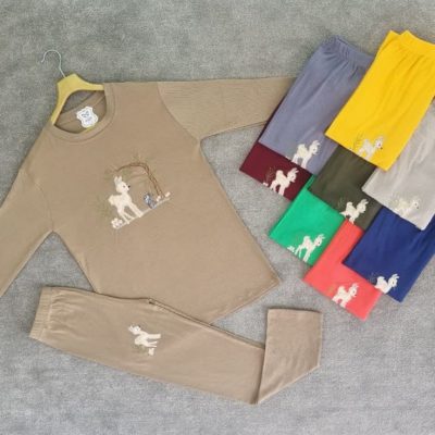فروش عمده بلوز و شلوار کبریتی طرح گوزن کد 130989