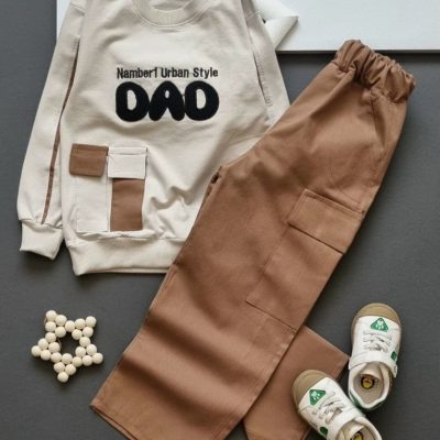 فروش عمده ست بلوز شلوار کتان دخترانه پسرانه Dad کد 131199