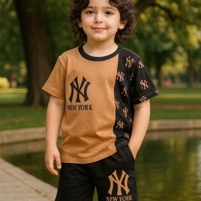 فروش عمده ست تیشرت شلوارک دخترانه پسرانه - ست تیشرت شلوارک پسرانه عمده