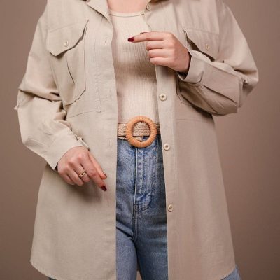 فروش عمده شومیز زنانه دو جیب پانچ - شومیز زنانه عمده