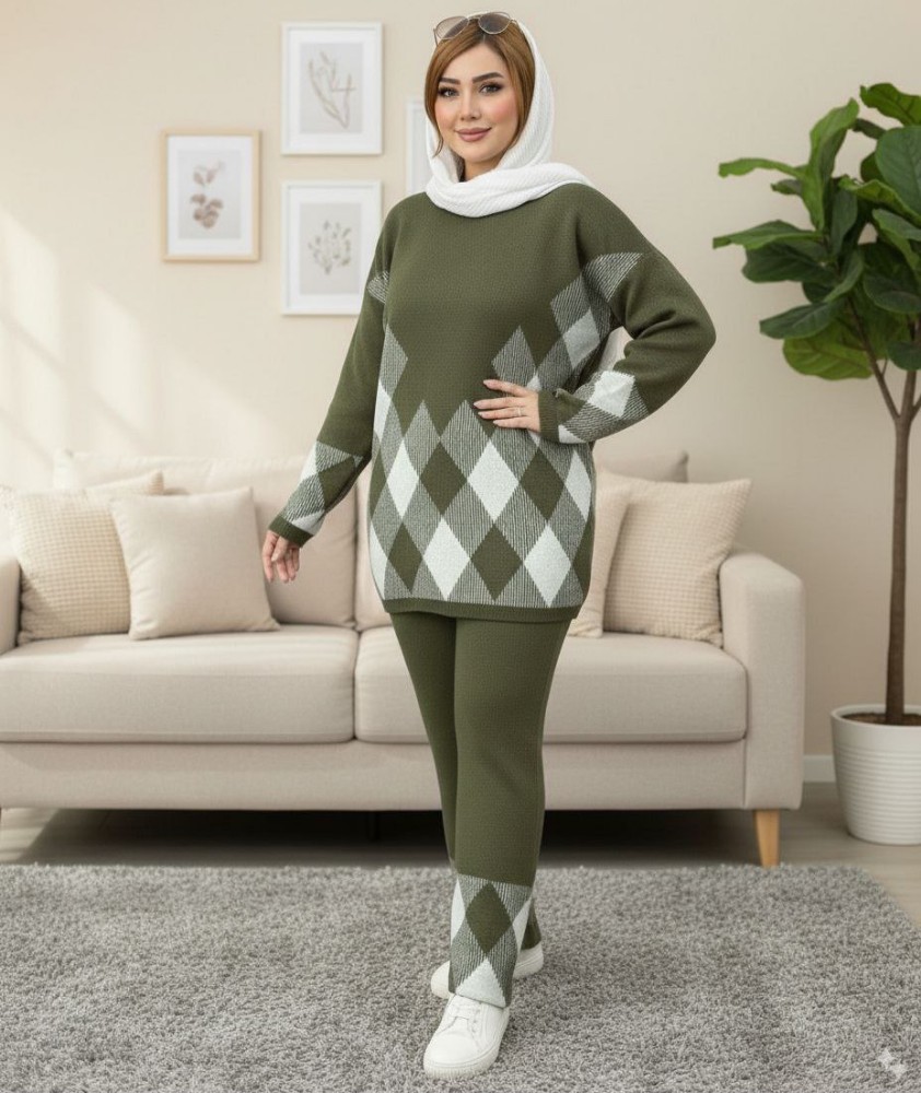 فروش عمده ست بلوز شلوار بافت زنانه کد 130359