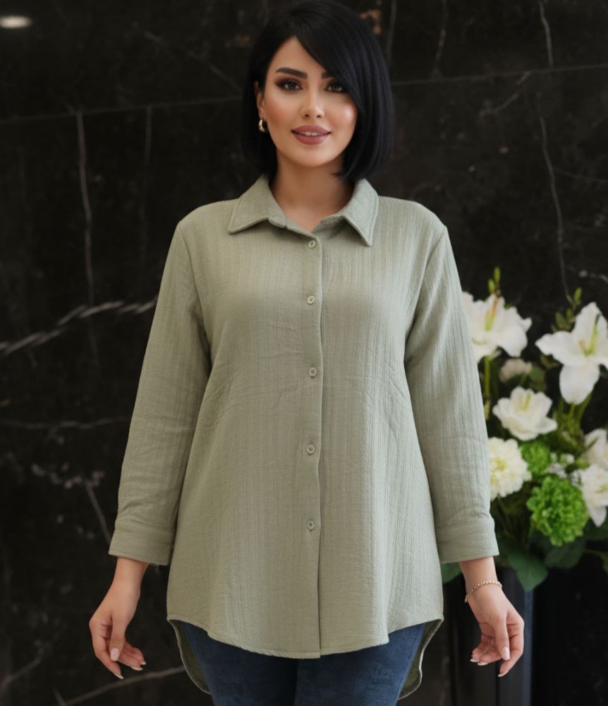 فروش عمده شومیز زنانه فیتیله ضخیم پاییزی کد 131739