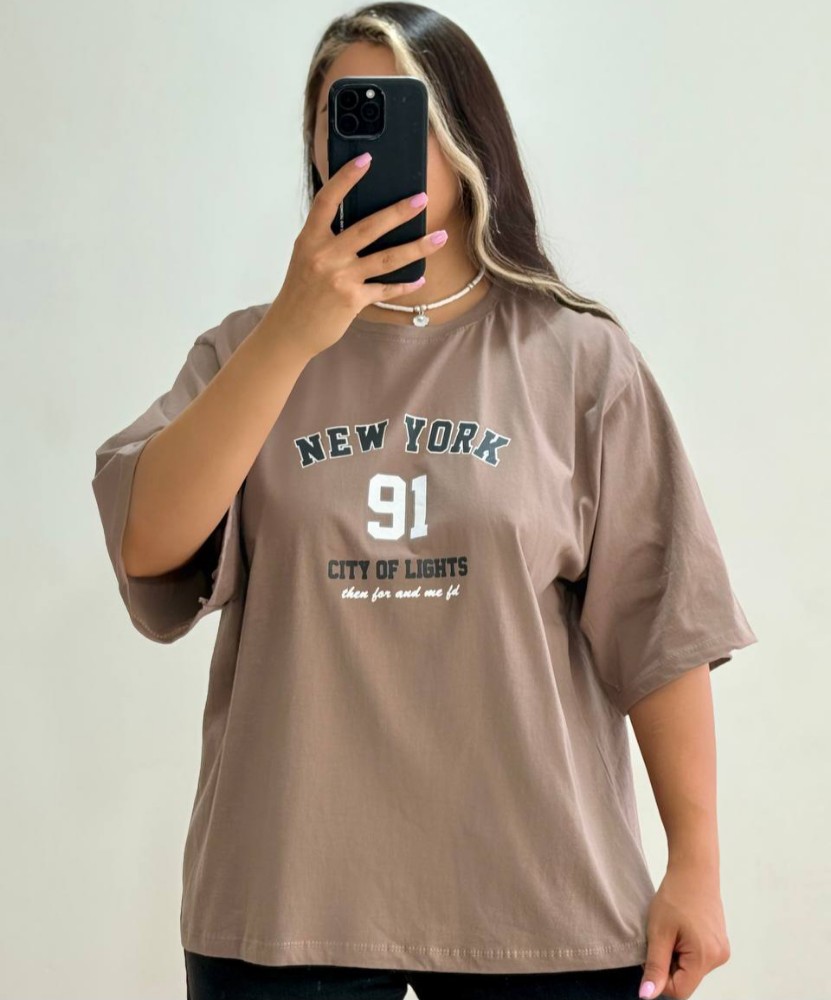 فروش عمده تیشرت لانگ زنانه باکسی new york کد 131608