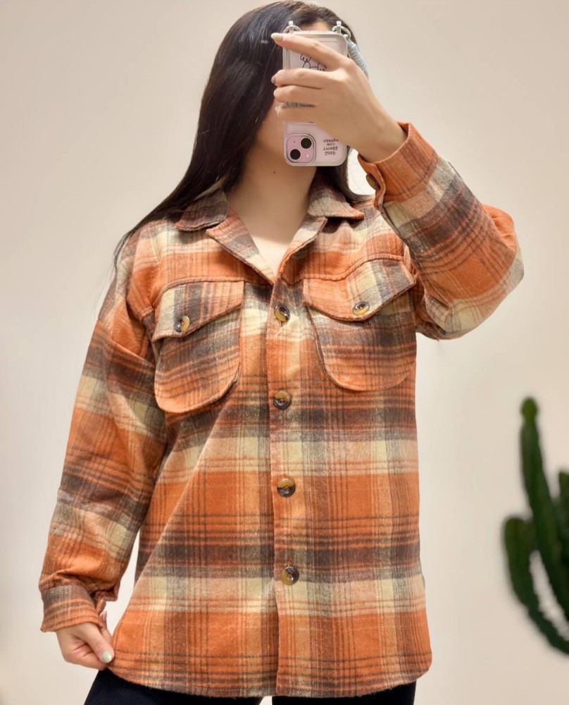 فروش عمده شومیز زنانه چهارخانه فوتر کد 132209