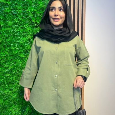 فروش عمده شومیز زنانه تک جیب کتان - شومیز زنانه عمده
