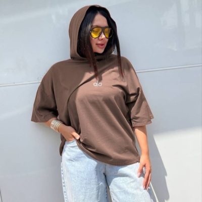 خرید عمده تیشرت باکسی کلاهدار - تاپ و تیشرت زنانه عمده