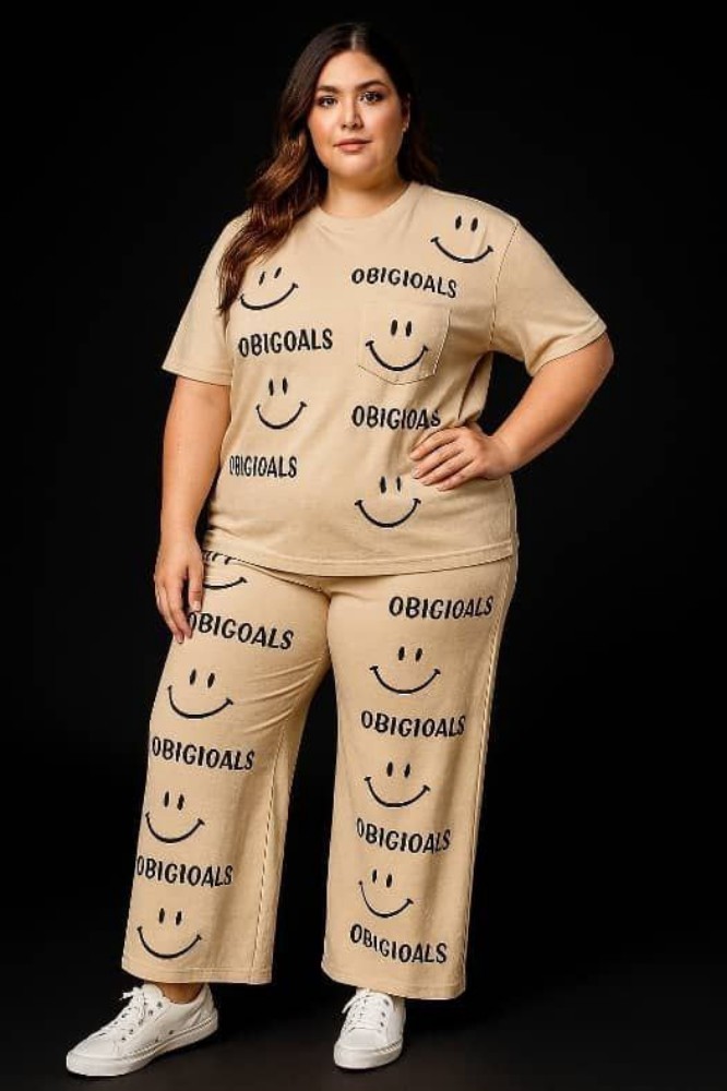 فروش عمده تیشرت شلوار سایز بزرگ جیبدار حروفی کد 132382