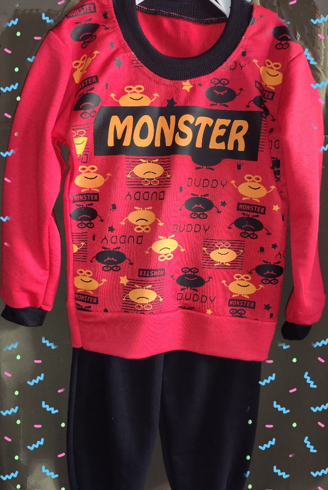 ست بلوز شلوار پسرانه طرح monster کد 134005 - خرید ست بلوز شلوار پسرانه عمده