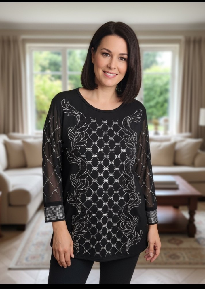 بلوز نگین دار زانارا ترکیه کد 134357 - خرید بلوز تک زنانه عمده