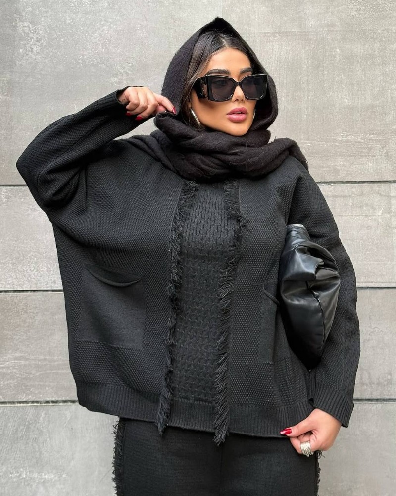 فروش عمده ست بلوز شلوار بافت ریش کد 132612
