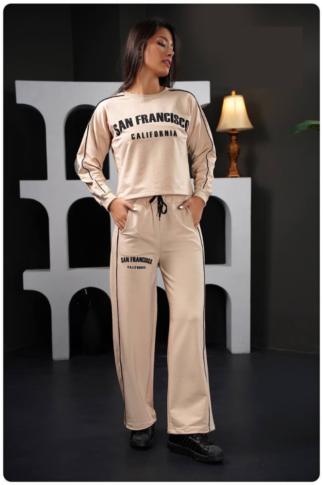 ست کراپ شلوار سانفرانسیسکو کد 133878 - خرید ست تیشرت شلوار زنانه عمده