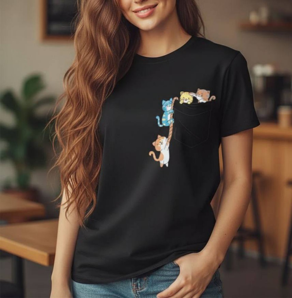 فروش عمده نیم لانگ چاپ گربه کد 132577