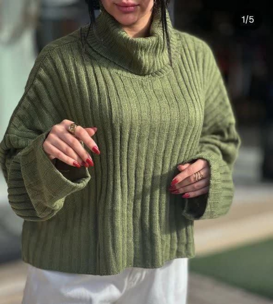 فروش عمده بلوز بافت یقه اسکی کد 133026