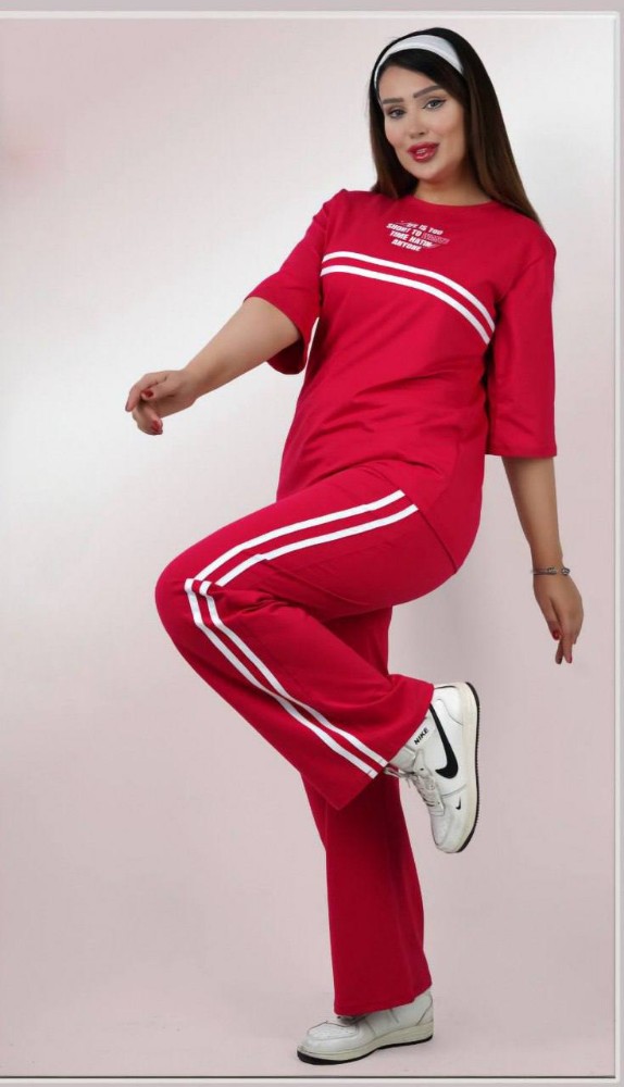 تیشرت و شلوار نوار دوزی کد 133807 - خرید ست تیشرت شلوار زنانه عمده