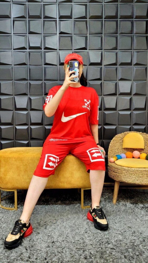 ست تیشرت و شلوار چاپ نایک کد 133808 - خرید ست تاب شلوارک زنانه عمده