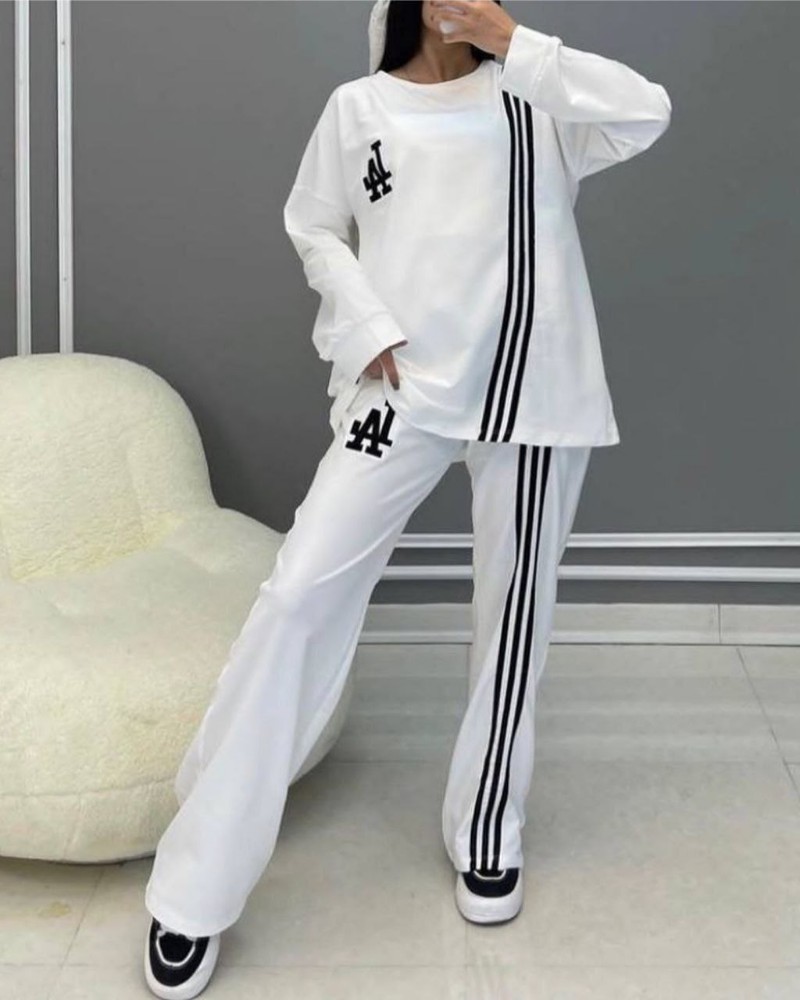 ست تیشرت و شلوار LA کد 133930 - خرید ست تیشرت شلوار زنانه عمده