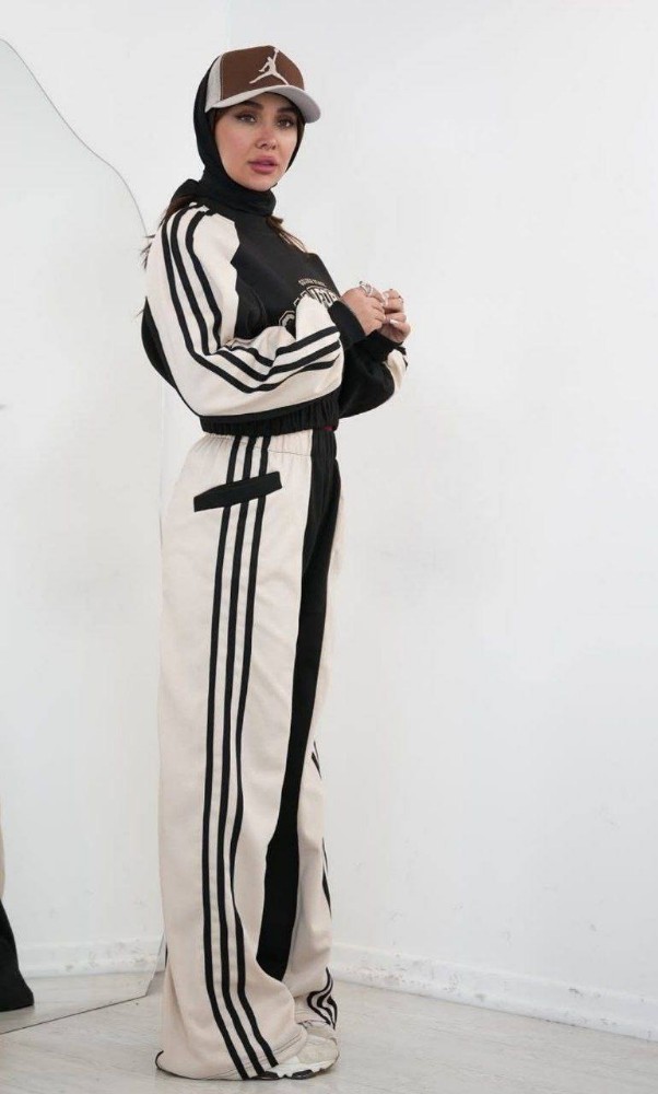 ست کراپ و شلوار بگ کالیفورنیا کد 133936 - خرید ست تیشرت شلوار زنانه عمده