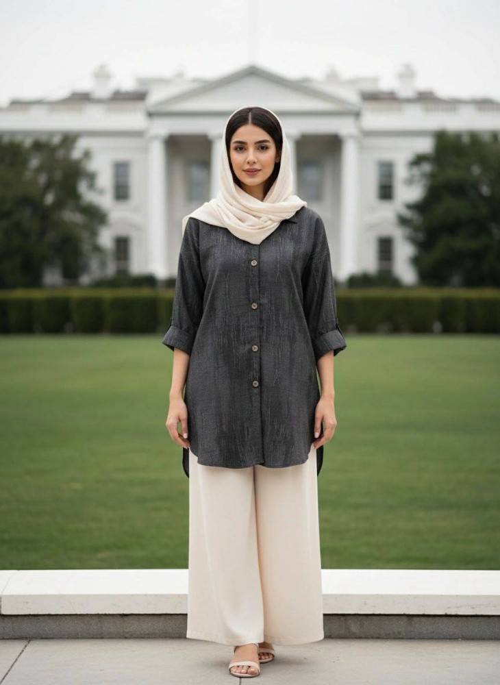 مانتو پری جلو دکمه آستین پاکتی کد 134267 - خرید مانتو زنانه عمده