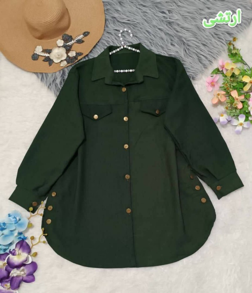 مانتو بغل دکمه قاپ کد 134797 - خرید مانتو زنانه عمده