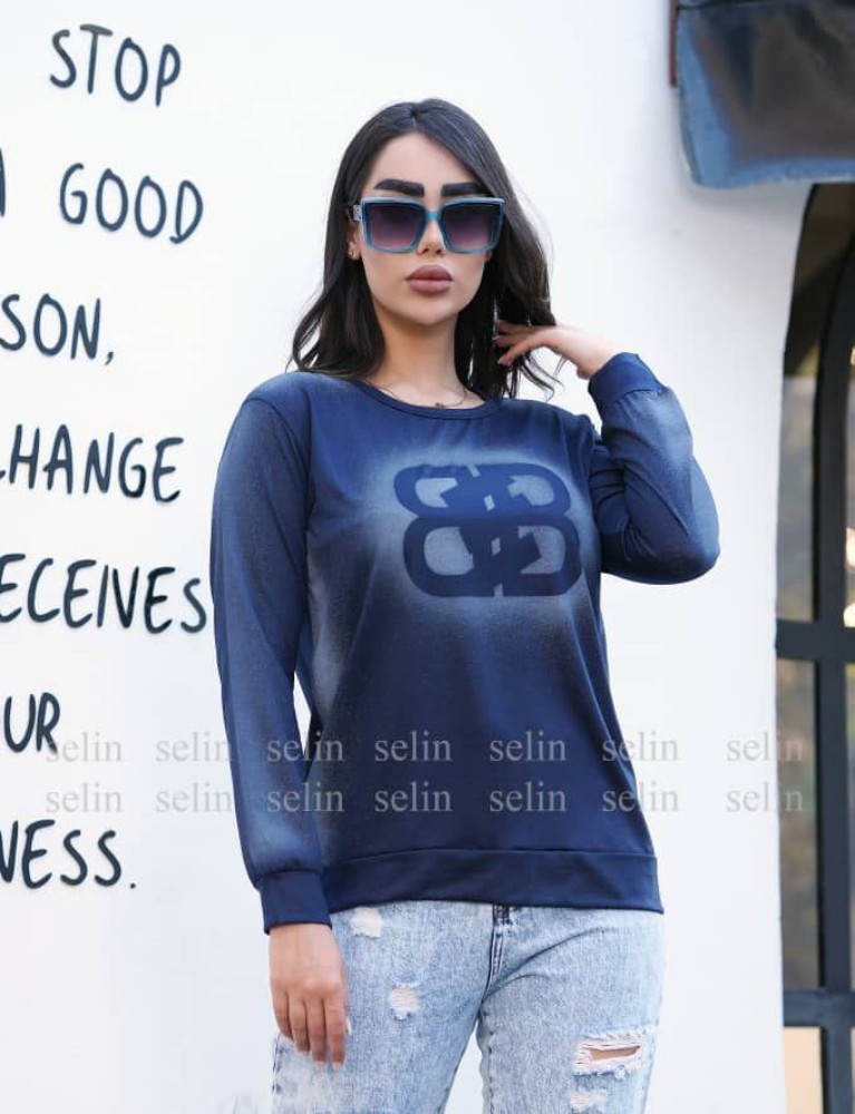 بلوز آستین دار کد 134809 - خرید بلوز تک زنانه عمده