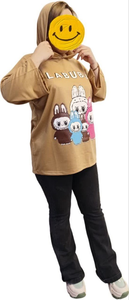 هودی چاپ لبوبو کد 135285 - خرید تاپ و تیشرت زنانه عمده