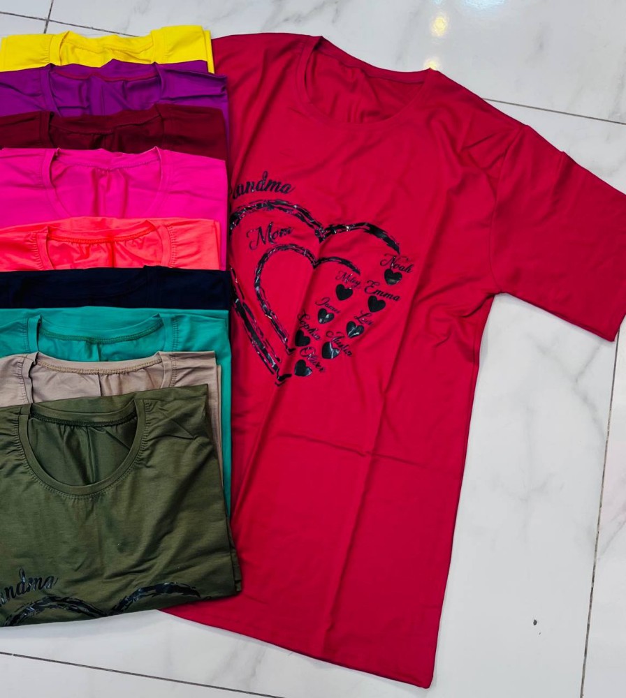 تیشرت لانگ چاپی کد 135494 - خرید تاپ و تیشرت زنانه عمده