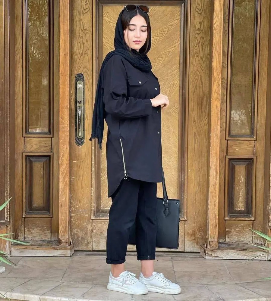 مانتو بغل زیپ کد 135607 - خرید مانتو زنانه عمده