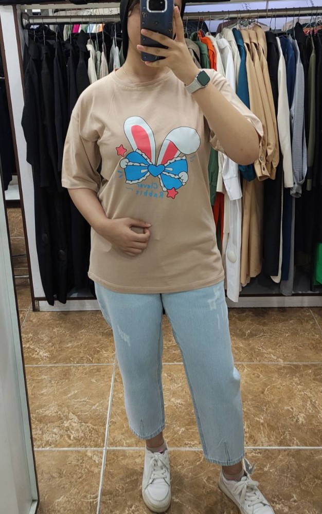 تیشرت نیم لانگ کد 135640 - خرید تاپ و تیشرت زنانه عمده