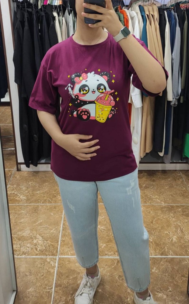 تیشرت نیم لانگ کد 135642 - خرید تاپ و تیشرت زنانه عمده