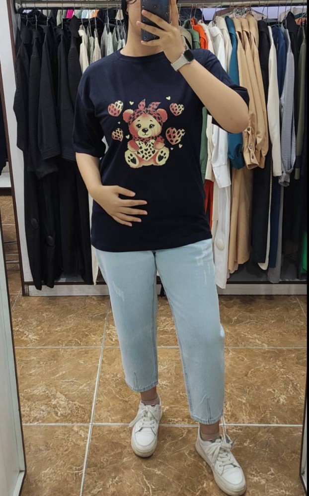 تیشرت نیم لانگ کد 135645 - خرید تاپ و تیشرت زنانه عمده