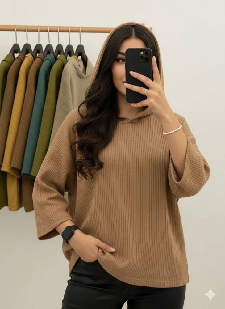 باکسی کلاهدار کد 135017 - خرید بلوز تک زنانه عمده